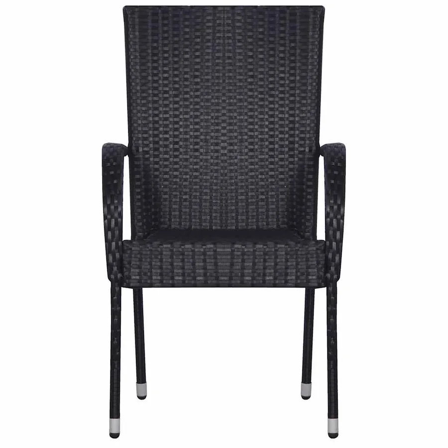 Ensemble à manger de jardin 3 pcs Noir - 5