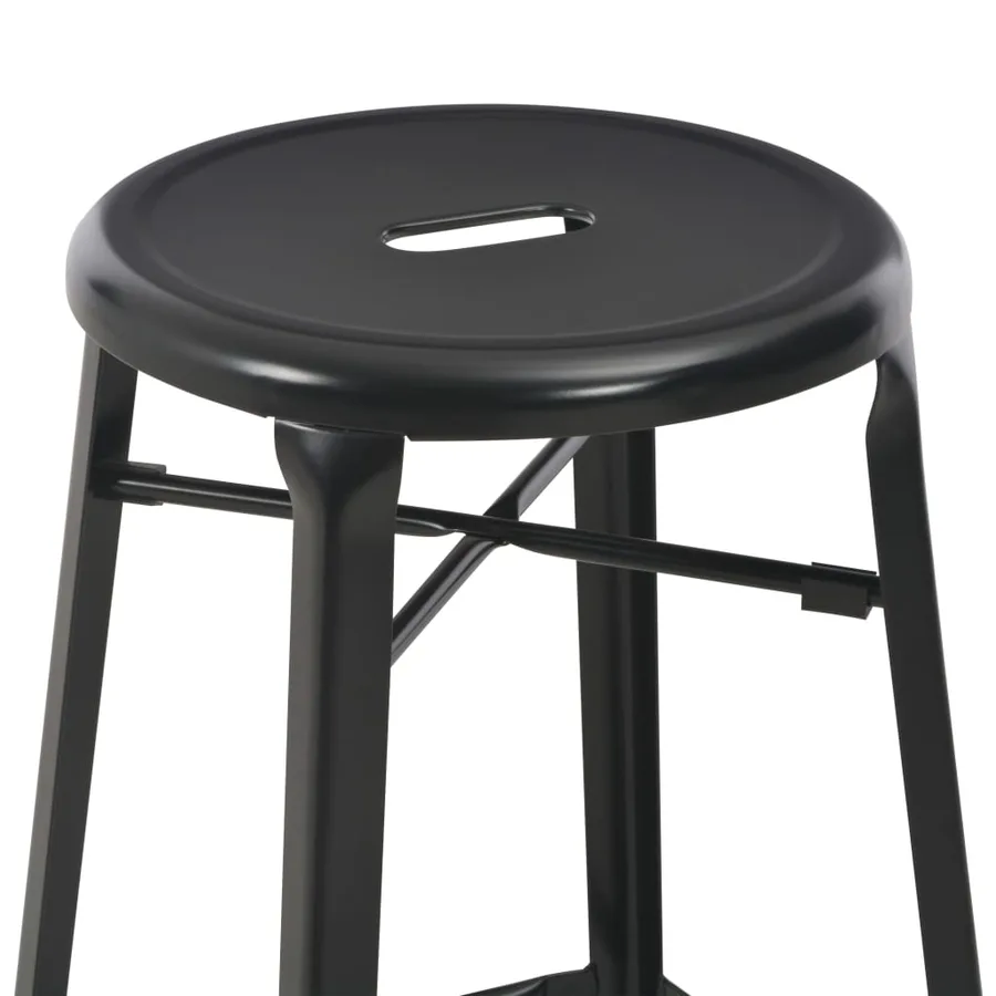 Tabourets de bar lot de 4 noir acier - 4