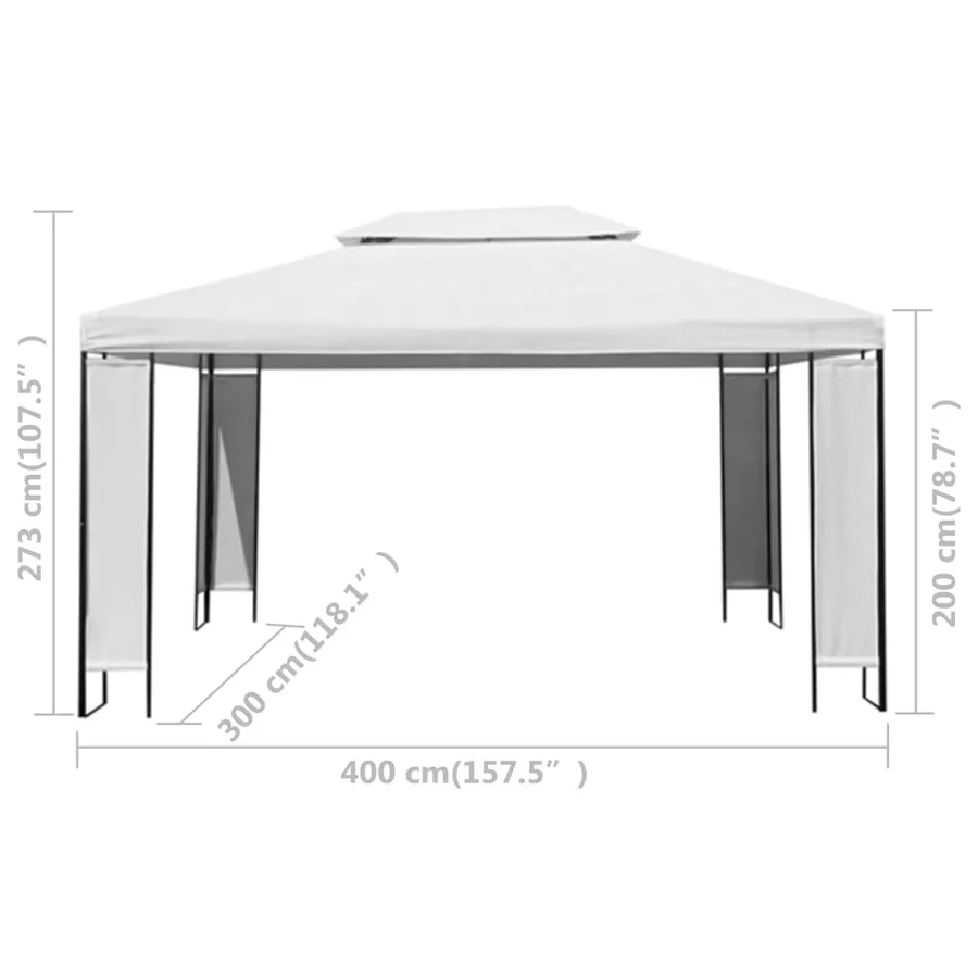 Tonnelle avec guirlande lumineuse à LED 3x4 m Blanc - 9