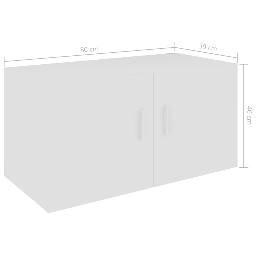 Armoire murale Blanc 80x39x40 cm Bois d'ingénierie - 8