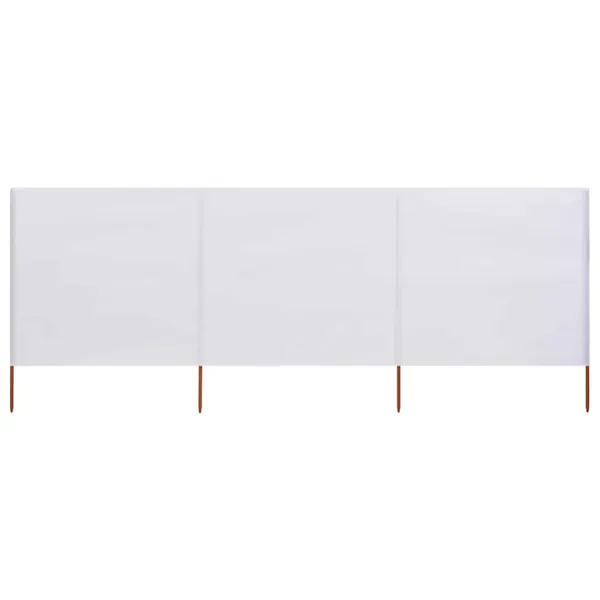 Paravent 3 panneaux Tissu 400 x 80 cm Blanc sable
