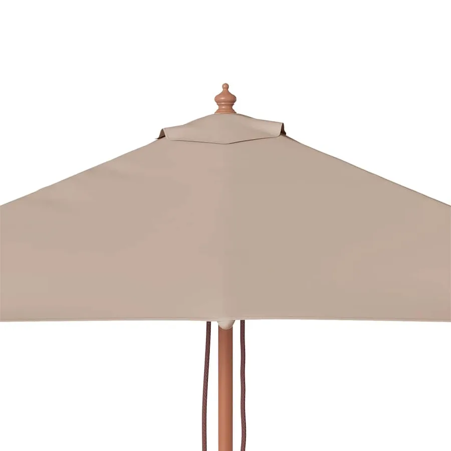 Parasol d'extérieur avec mât en bois 150x200 cm taupe - 7
