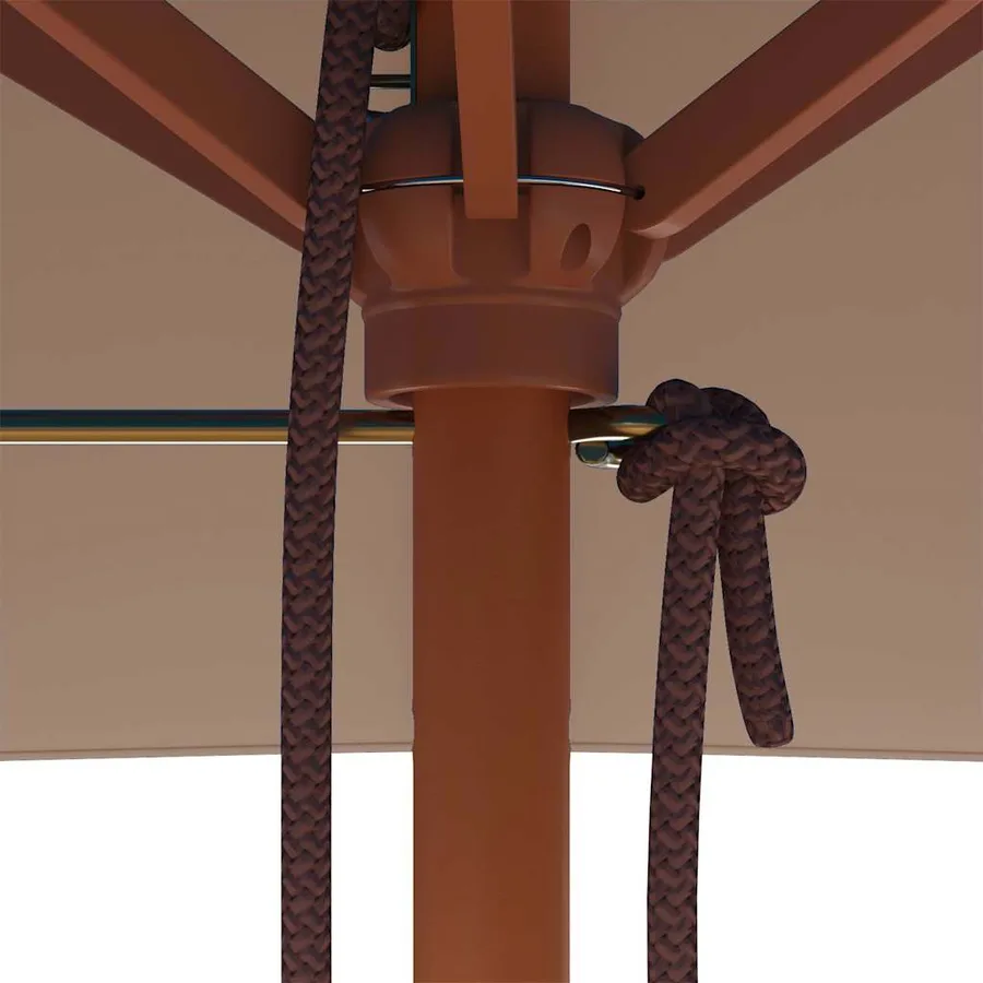 Parasol d'extérieur avec mât en bois 150x200 cm taupe - 9