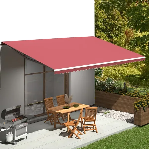 Tissu de remplacement pour auvent bordeaux rouge 6x3 m polyester
