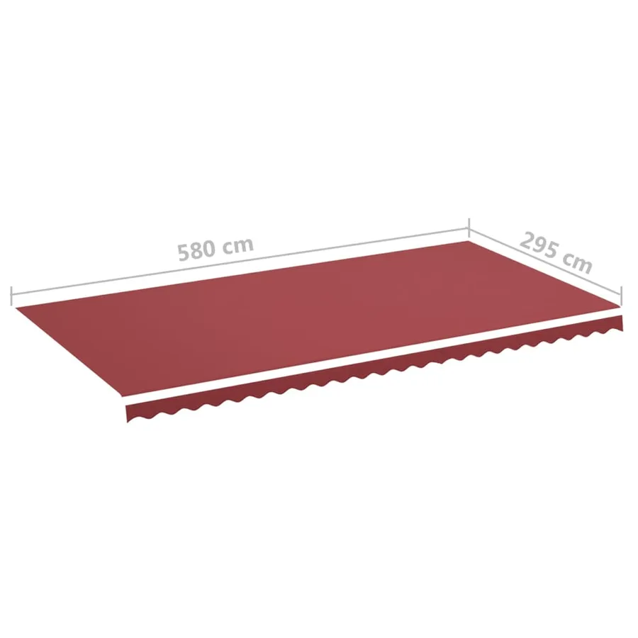 Tissu de remplacement pour auvent bordeaux rouge 6x3 m polyester - 6