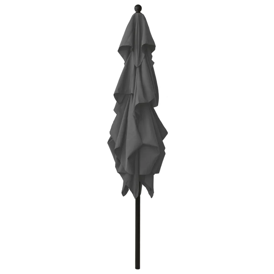 Parasol de jardin à 3 niveaux avec mât en aluminium anthracite - 3