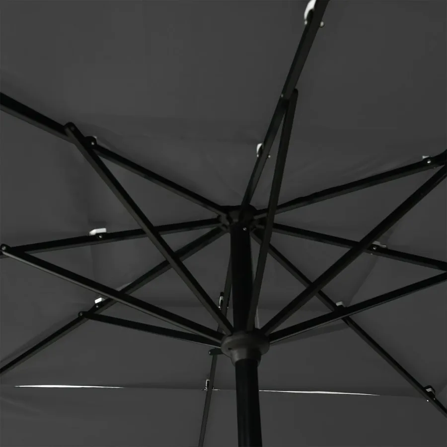 Parasol de jardin à 3 niveaux avec mât en aluminium anthracite - 5