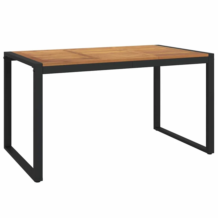 Table de jardin et pieds en forme de U 140x80x75 cm bois acacia - 2