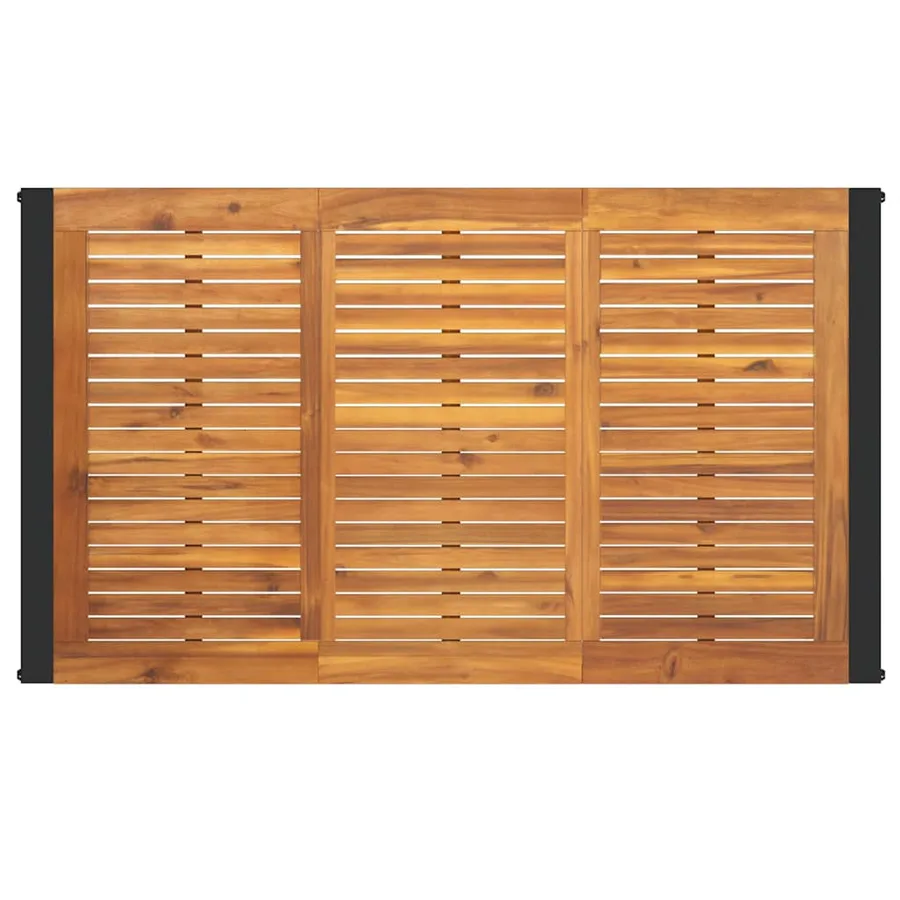 Table de jardin et pieds en forme de U 140x80x75 cm bois acacia - 5