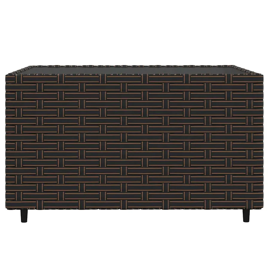 Salon de jardin 4 pcs avec coussins Marron Résine tressée - 8