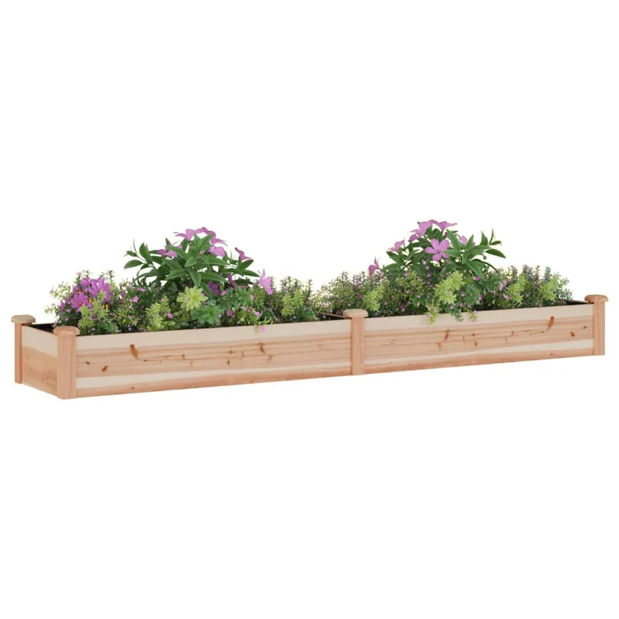 Lit surélevé de jardin doublure 240x45x25 cm bois massif sapin - 3