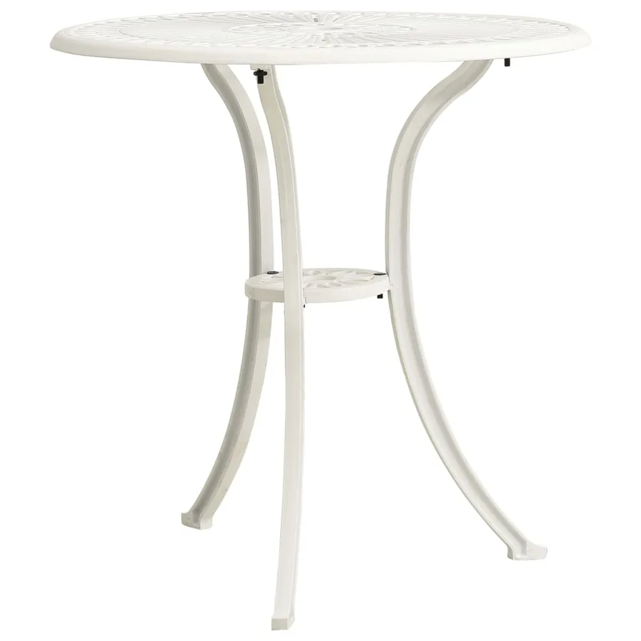 Table de jardin Blanc 62x62x65 cm Aluminium coulé - 2
