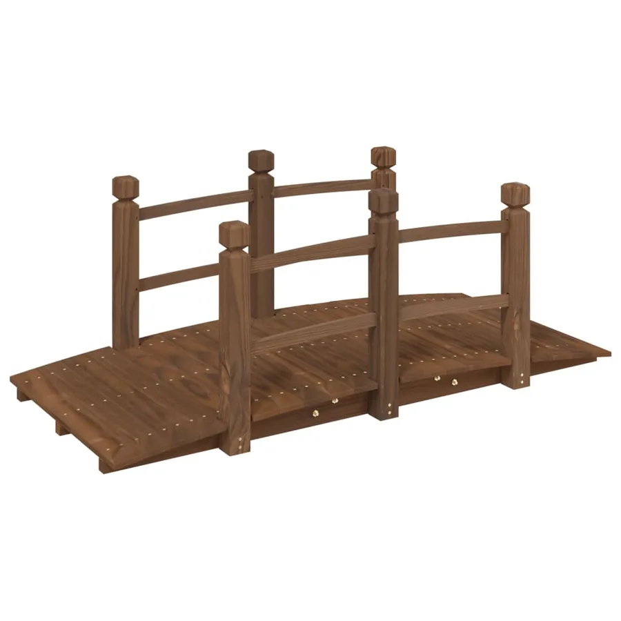 Pont de jardin avec garde-corps 150x67x56cm bois massif épicéa - 2
