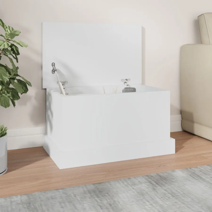 Coffre de rangement Blanc 50x30x28 cm Bois d'ingénierie