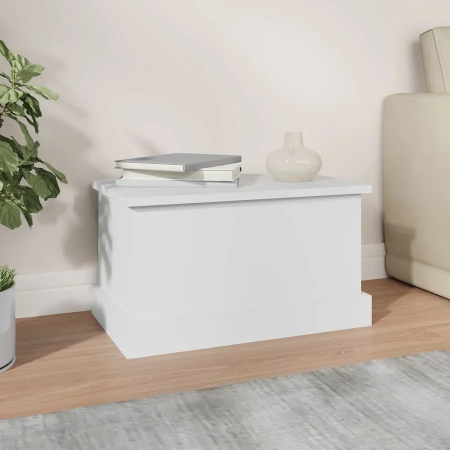 Coffre de rangement Blanc 50x30x28 cm Bois d'ingénierie - 3