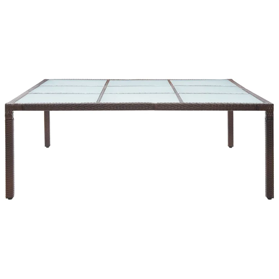 Table à manger de jardin Marron 200x200x74 cm Résine tressée - 2