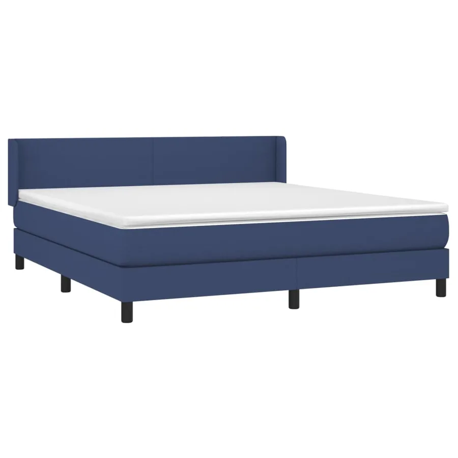 Sommier à lattes de lit avec matelas Bleu 160x200 cm Tissu - 3