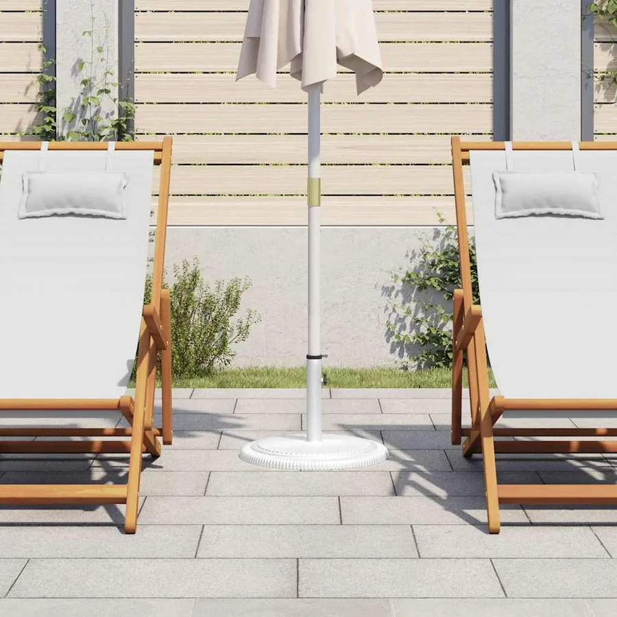 Socle de parasol Blanc 45x45x30 cm Fonte - 3