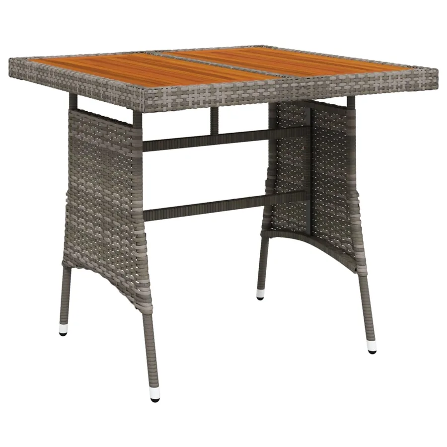 Table de jardin Gris 70x70x72 cm Résine tressée et acacia - 2