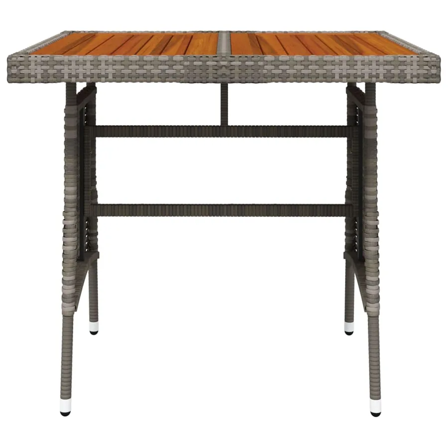 Table de jardin Gris 70x70x72 cm Résine tressée et acacia - 3