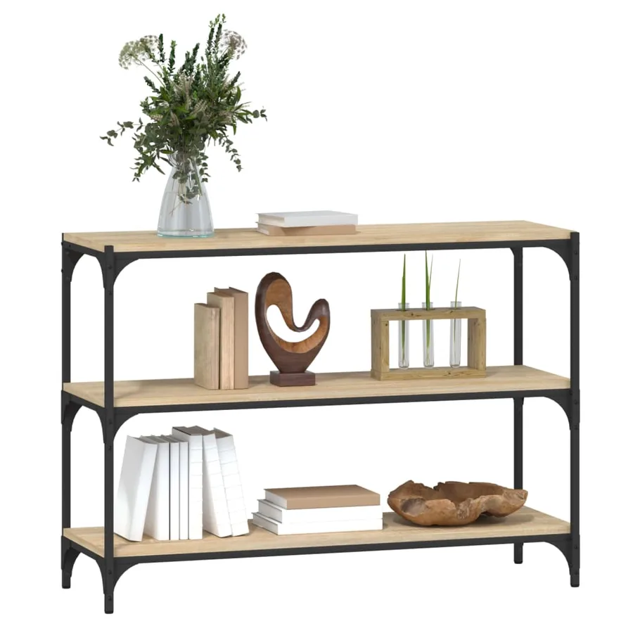 Bibliothèque Chêne Sonoma 100x33x70,5cm Bois d'ingénierie acier - 4