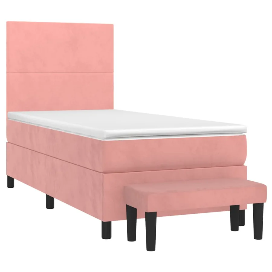 Sommier à lattes de lit avec matelas Rose 90x190 cm Velours - 3