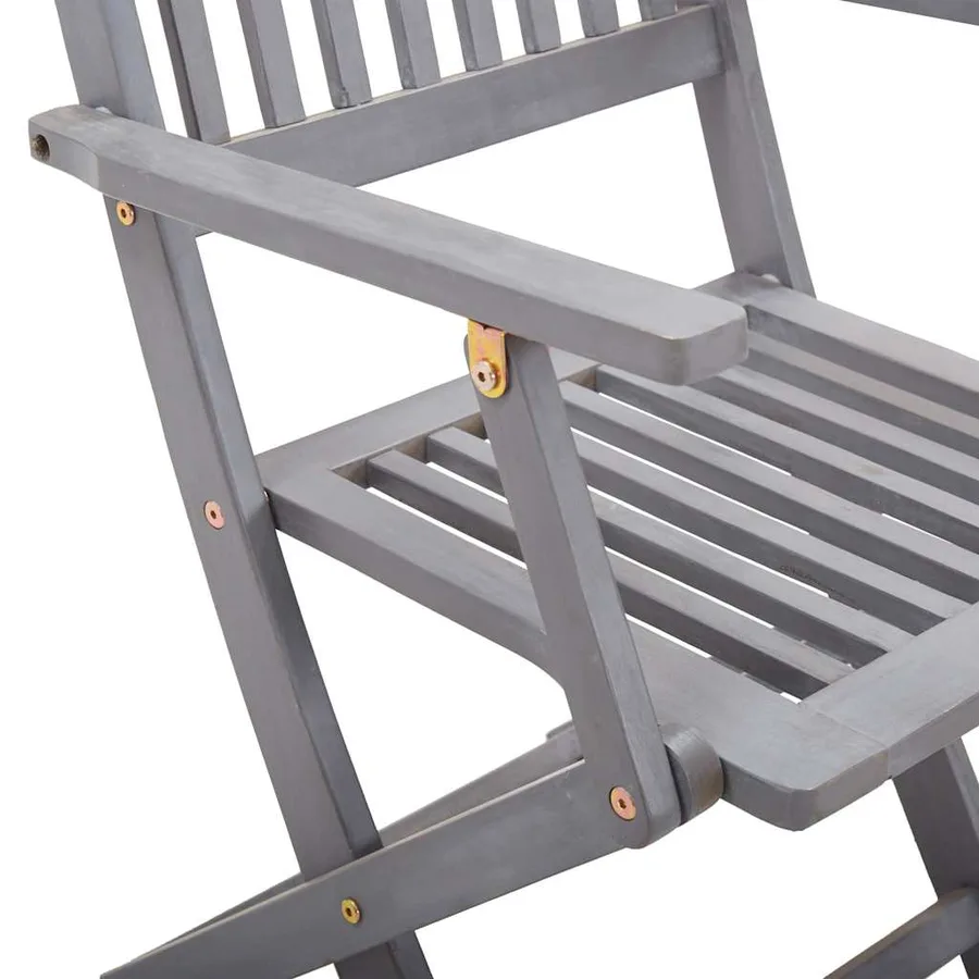 Chaises pliables d'extérieur lot de 2 et coussins Bois d'acacia - 10