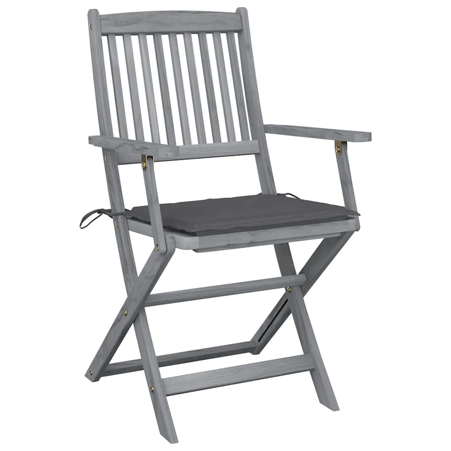 Chaises pliables d'extérieur lot de 2 et coussins Bois d'acacia - 3