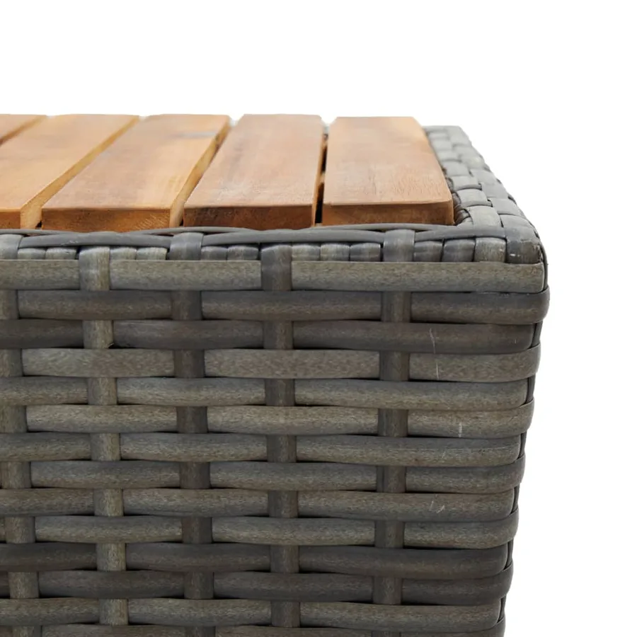 Ensemble de bistro 3 pcs Résine tressée et bois d'acacia Gris - 10