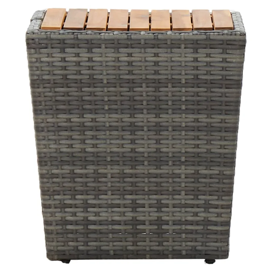 Ensemble de bistro 3 pcs Résine tressée et bois d'acacia Gris - 8