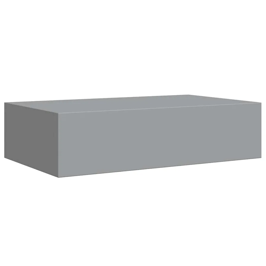 Étagères à tiroirs murales 2 pcs gris 40x23,5x10 cm MDF - 6
