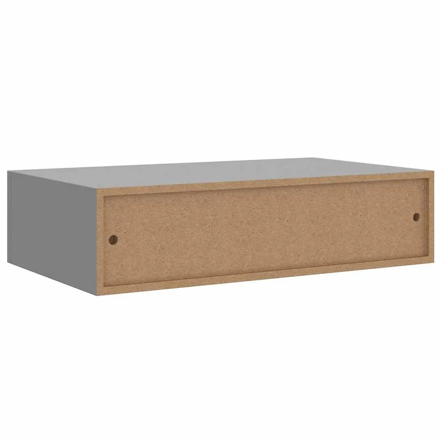 Étagères à tiroirs murales 2 pcs gris 40x23,5x10 cm MDF - 9