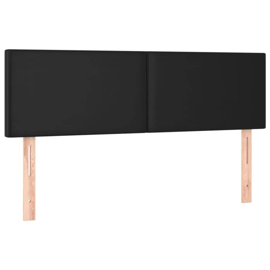 Sommier à lattes de lit avec matelas Noir 140x190 cm Similicuir - 6