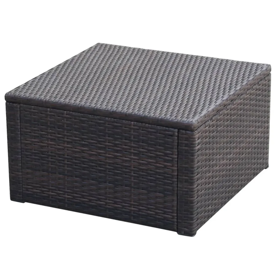 Tabouret / repose-pied Résine tressée 53 x 53 x 30 cm Marron - 3