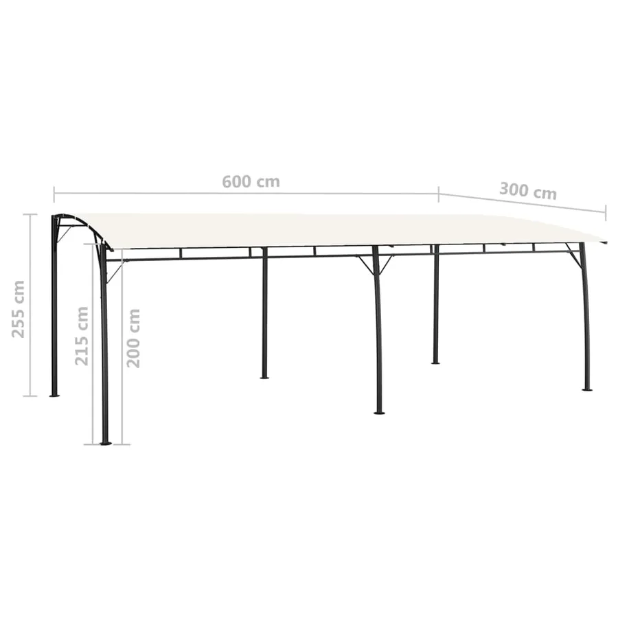 Auvents parasols 6 x 3 x 2,55 m Crème - 6