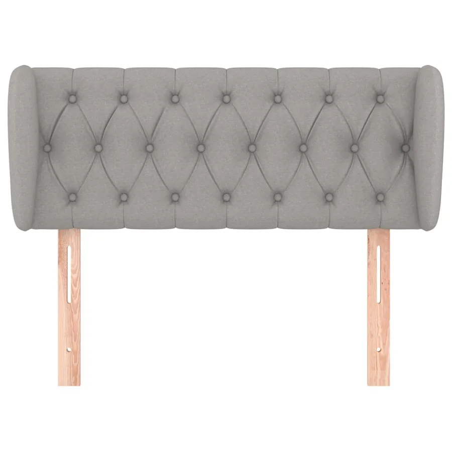 Tête de lit avec oreilles Gris clair 103x23x78/88 cm Tissu - 3