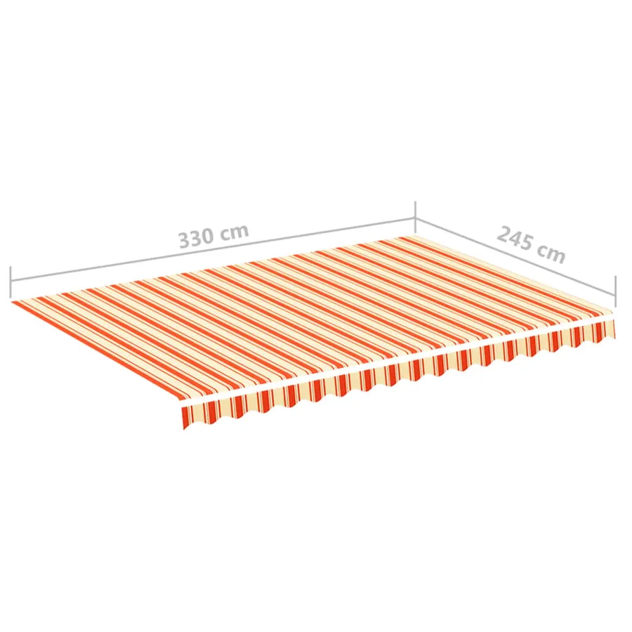 Tissu de remplacement pour auvent jaune et orange 3,5x2,5 m polyester - 6