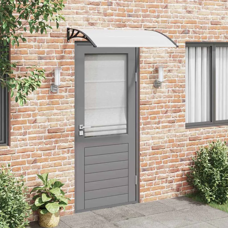 Auvent de porte Noir et transparent 120x75 cm PC