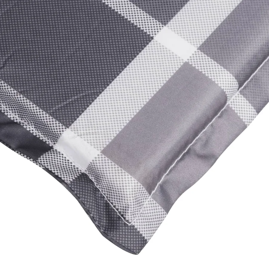 Coussin de chaise longue motif à carreaux gris 200x60x3 cm - 6