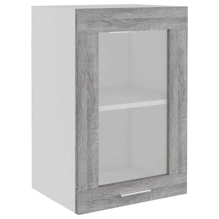 Vitrine suspendue "Lyon" Gris Sonoma 40 x 31 x 60 cm Bois d'ingénierie - 2