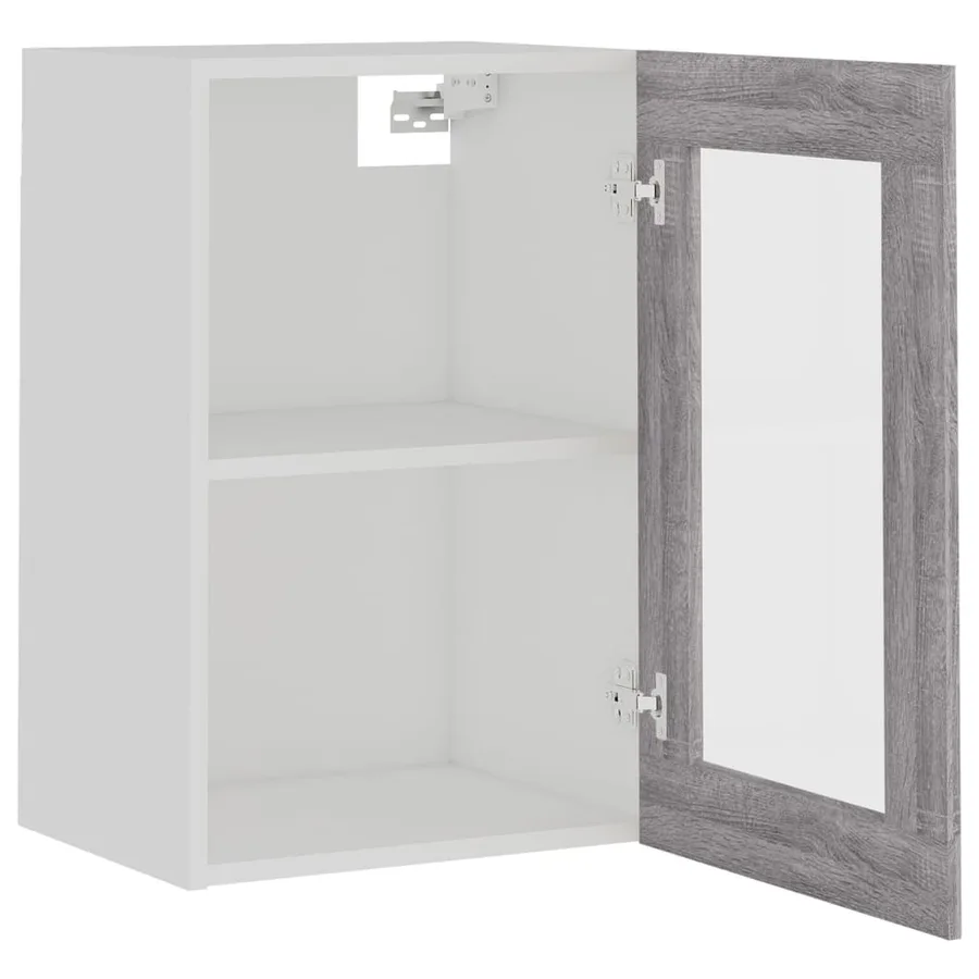 Vitrine suspendue "Lyon" Gris Sonoma 40 x 31 x 60 cm Bois d'ingénierie - 6