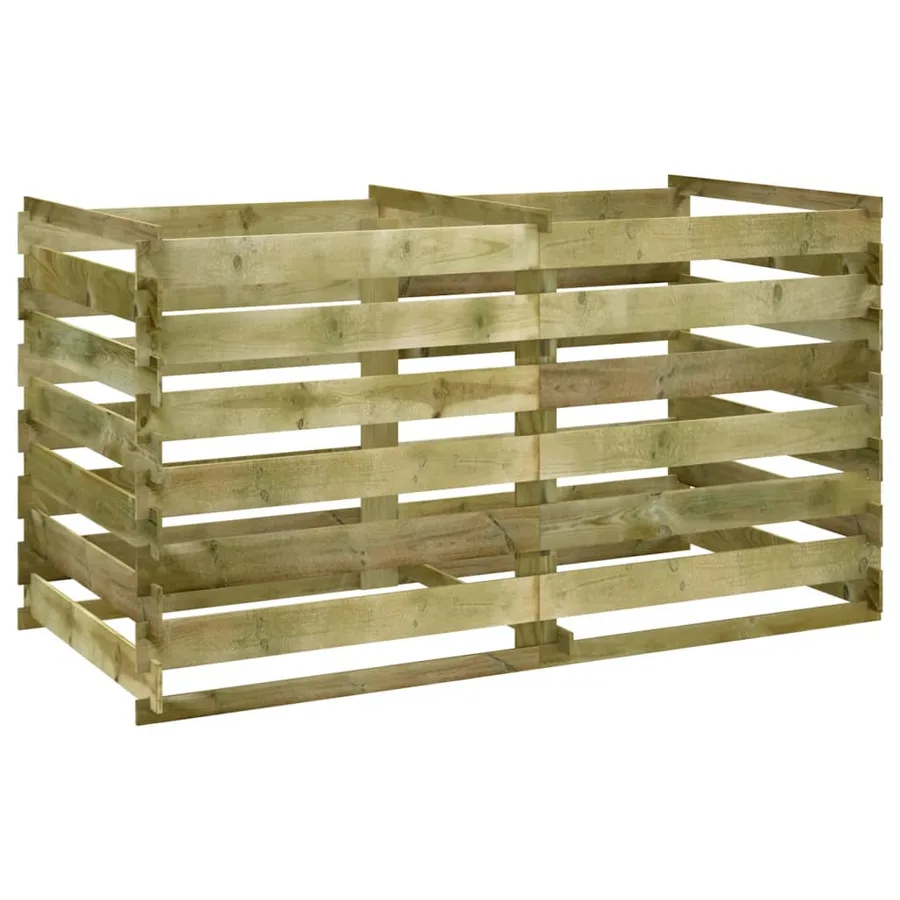 Bac de compostage à lattes Bois de pin imprégné 180x90x90 cm - 2