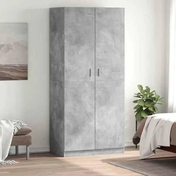 Garde-robe Gris béton 90x52x200 cm Bois d’ingénierie