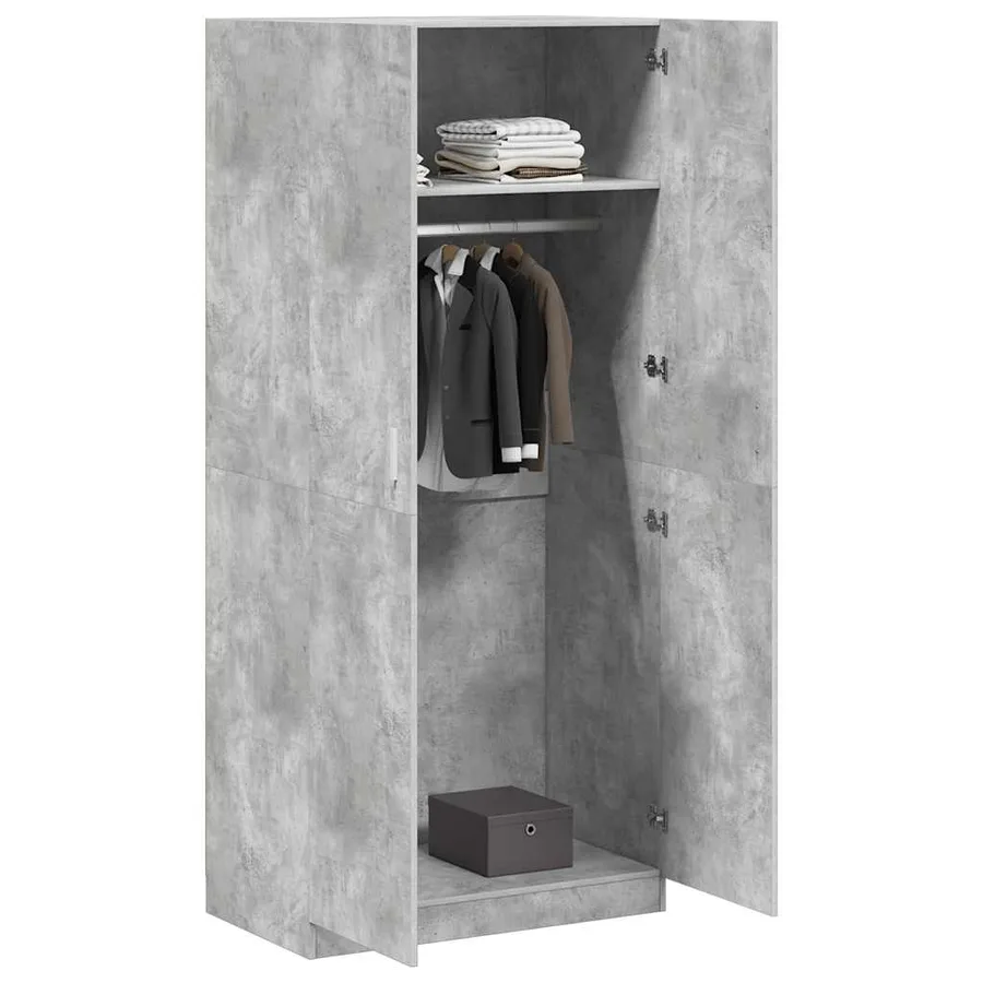 Garde-robe Gris béton 90x52x200 cm Bois d’ingénierie - 4