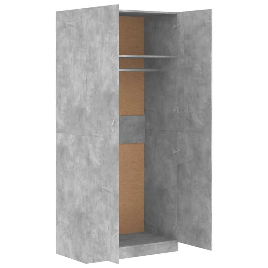 Garde-robe Gris béton 90x52x200 cm Bois d’ingénierie - 6