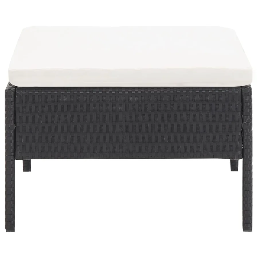 Salon de jardin 6 pcs avec coussins Résine tressée Noir - 11