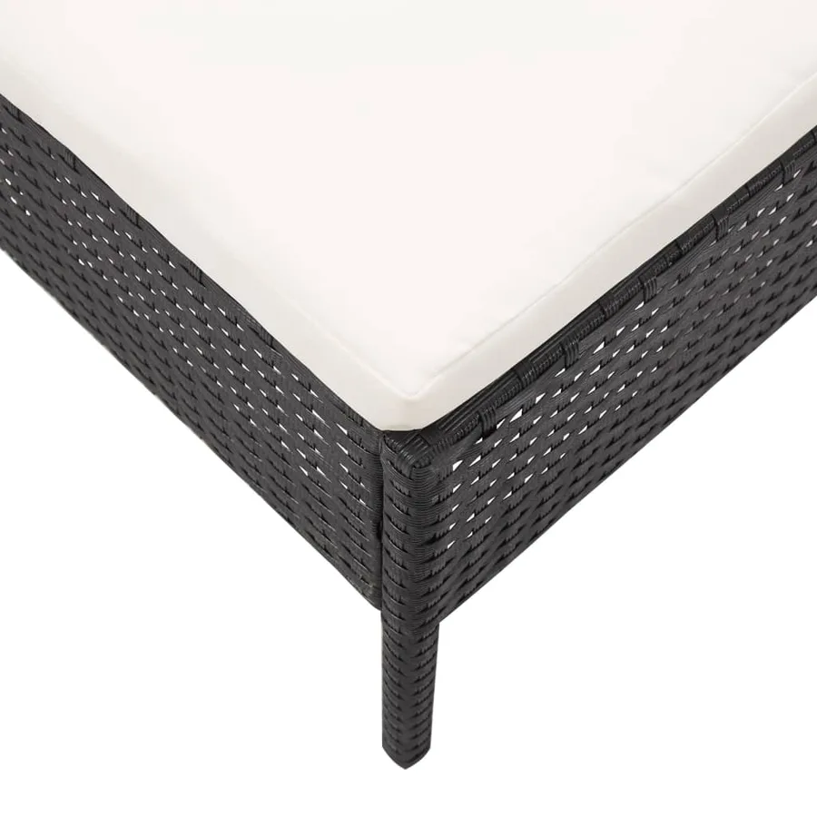 Salon de jardin 6 pcs avec coussins Résine tressée Noir - 14