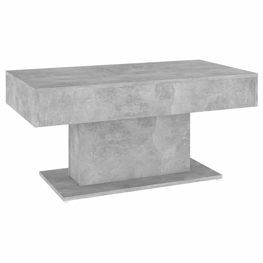 Table basse gris béton 96x50x45 cm bois d'ingénierie - 2