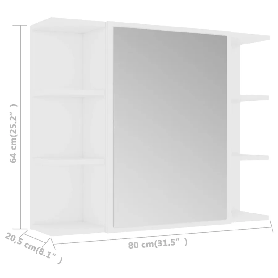 Armoire à miroir de salle de bain Blanc Bois d’ingénierie - 10