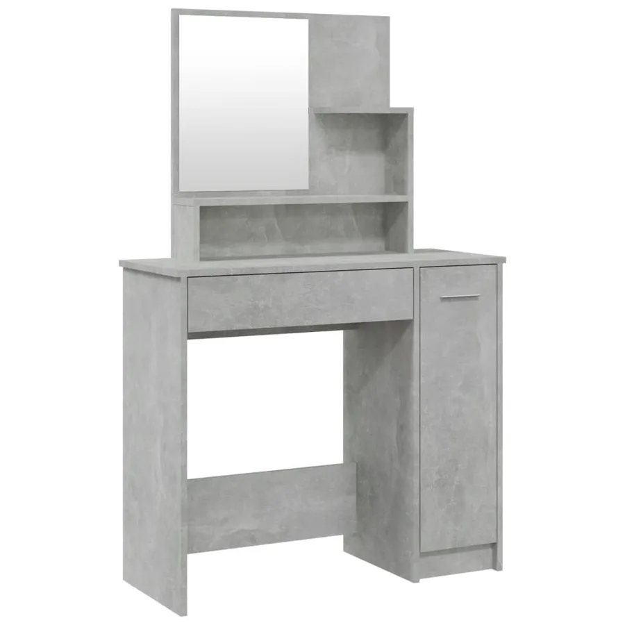 Coiffeuse avec miroir Gris béton 86,5x35x136 cm - 2
